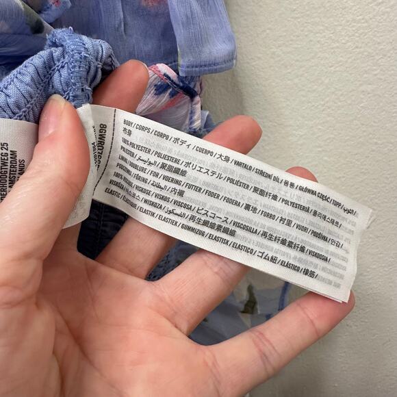 XL Abercrombie & Fitch Ruffle Bodycon Midi Dress Ruched Feminine Floral Coquette - Picture 7 of 9